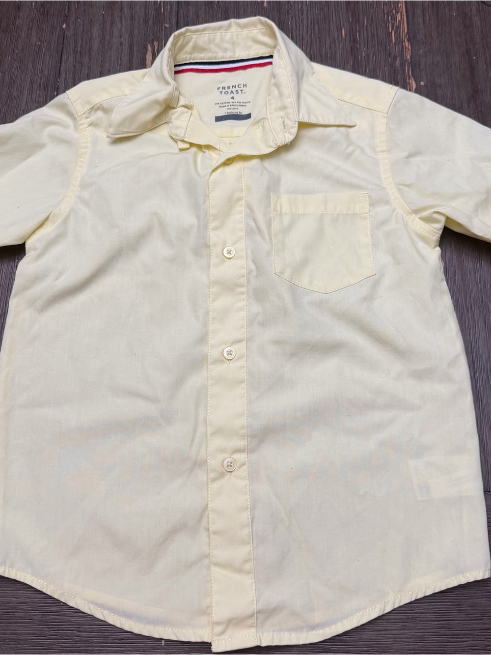 French Toast Pale Yellow Short-Sleeve Button-Down Shirt Boys Size 6